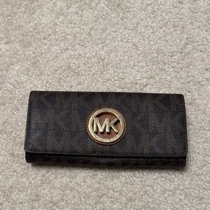 Michael Kors Black and Gold Logo Wallet